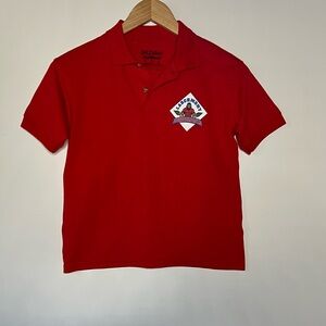 GILDAN DRY BLEND BOYS POLO RED SHIRT